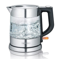Thumbnail for SEVERIN glass kettle, 1.0L, powerful and compact in high-quality design, electric kettle with limescale filter, stainless steel/black, WK 3468 on sale