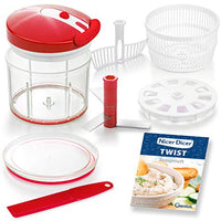 Thumbnail for Genius Nicer Dicer Twist Universalzerkleinerer Set 9-teilig rot - Gemüseschneider manuell mit Seilzug, Salatschleuder & Sieb - Zwiebelschneider zum Zerkleinern + Pürieren 1000ml im Sale