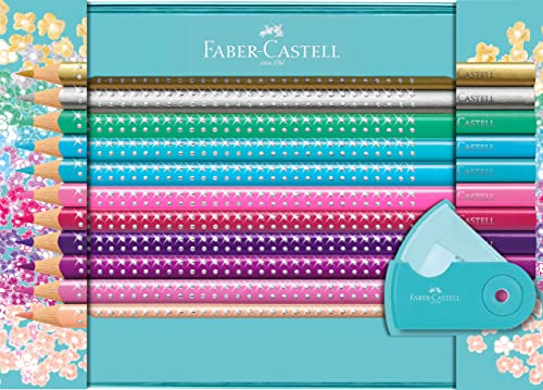 FABER-CASTELL 201641 - Geschenkset Sparkle, 20 Buntstifte und eine Sleeve Spitzdose Mini im Sale