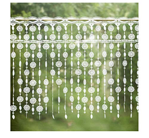 zarte Spitzengardine Blumen x 55 cm - ideal für kleine Fenster im Sale