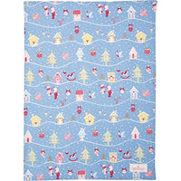 Thumbnail for Greengate [SA2024/08] Tea Towel Laura Christmas Dusty Blue im Sale