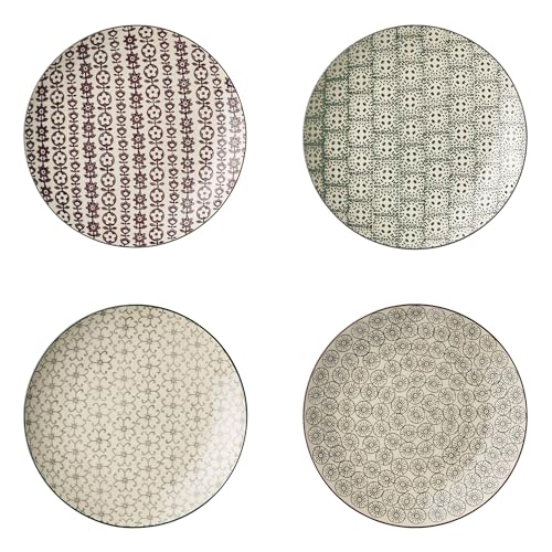 Bloomingville Teller Karine, grau grün lila, Keramik, 4er Set, 20 cm im Sale