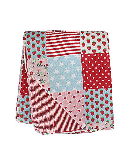 Krasilnikoff - Quilt/Tagesdecke/Decke/Bettüberwurf - Rot - Patchwork - 130x180 cm - Baumwolle