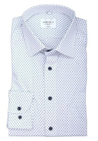 Thumbnail for Marvelis Modern Fit Hemd Langarm New Kent Kragen Muster weiß im Sale