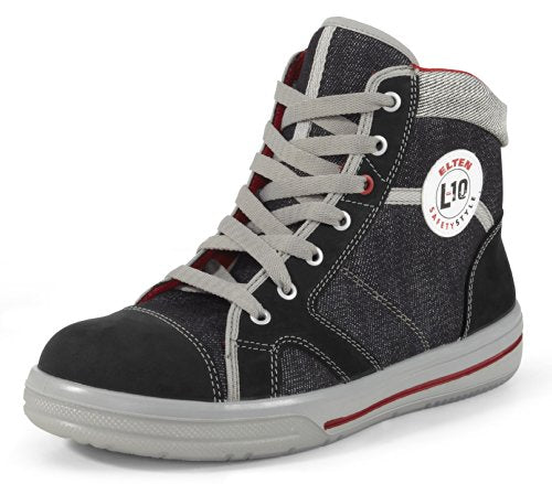 ELTEN Sicherheitsschuhe SENSATION Mid ESD S2, Damen und Herren, Leder/Textil, Stahlkappe, leicht, sportlich, Schwarz, im Sale
