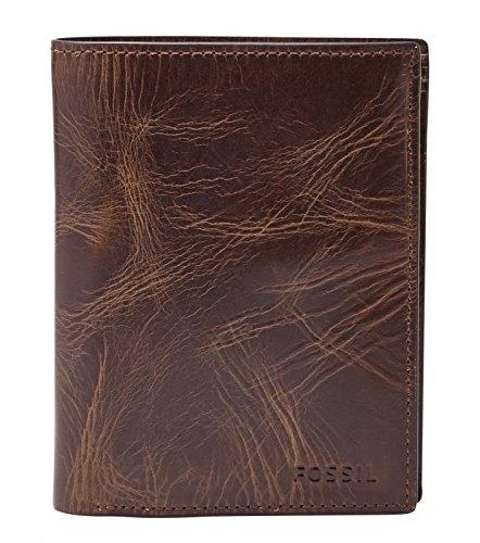 Fossil Geldbörse für Herren Derrick, 100% Leder Bifold Dunkelbraun 10 cm x 2.5 cm B x 13 cm H ML3686201 im Sale