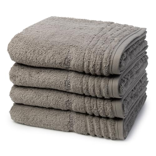 Vossen - Vienna Style Supersoft - 4 X Handtuch - Im Set - Baumwolle - extrem flauschig (50 X 100cm Pepplestone) im Sale