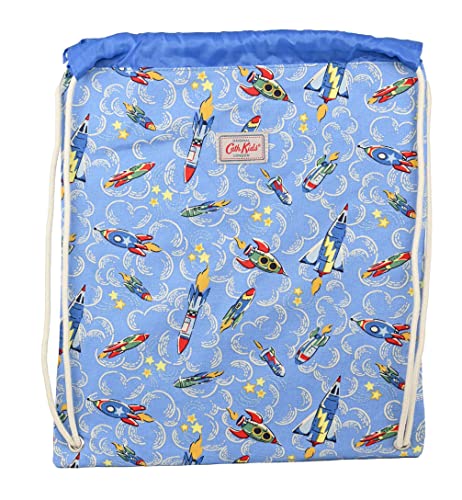 Cath Kidston Baumwolle Kordelzug Sportschuh Schultasche PE Raketen in Blau, Einheitsgröße, blau, Einheitsgröße im Sale