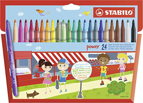 Filzstift - STABILO power - 24er Pack - mit 24 verschiedenen Farben im Sale