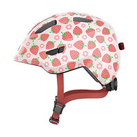 Thumbnail for ABUS Smiley 3.0 LED Children's Helmet - Bicycle Helmet with Light - Deep Fit & Room for a Braid - for Girls and Boys - Pink with Strawberry Pattern, Size M
