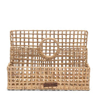Thumbnail for Riviera Maison magazine rack reed freestanding magazine rack handwoven, office accessories - Rustic Rattan Sisi Desk Organizer - (LxWxH) 15x35x24 on sale