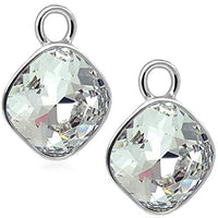 Thumbnail for Charm Anhänger 2 Stück 925 Sterling Silber Denim Blue für Creolen Markenkristalle NOBEL SCHMUCK im Sale