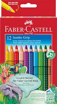 Thumbnail for FABER-CASTELL 110912 - Jumbo Buntstifte Set Grip, 12-teilig, dreikant, bruchsicher, für Kinder und Erwachsene im Sale