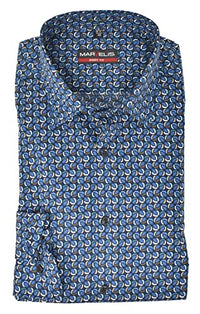 Thumbnail for Marvelis Men's Business Shirt Body Fit Kent Collar Extra Long Sleeve 69cm Pattern Blue, Collar Size: 40 on Sale