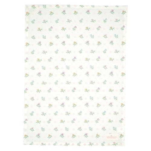 GreenGate [W2023/02] Tea Towel Cilja White on sale