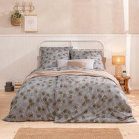 Thumbnail for ESTELLA Mako Jersey bed linen 135x200 Rebecca grey branches leaves gold 6897-810 on sale