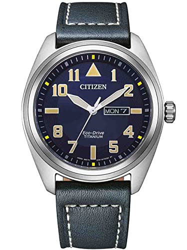CITIZEN Herren Analog Quarz Uhr mit Leder Armband BM8560-45LE im Sale