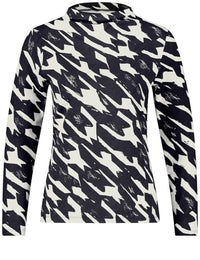 Thumbnail for Gerry Weber Damen 370045-44006-1109 T-Shirt, Schwarz/Ecru Houndstooth Big, 46 EU im Sale
