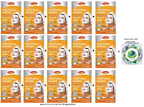 Schaebens Anti-Falten Gesichtsmaske - mit Jojobaöl, Sheabutter, Hyaluronsäure und Urea - (15 x 2 Einheiten. 5 mL je Einheit - Für 30 Anwendungen) - Für alle Hauttypen im Sale