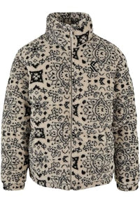Thumbnail for Karl Kani Damen KM233-024-1 KK Og Paisley Teddy Puffer Jacket Offwhite/Black im Sale