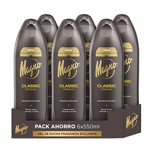 Magno - Classic Duschgel - 6 x 550 ml (3300 ml) - Cremig und angenehm - Ihr Duft lässt Sie nicht gleichgültig im Sale