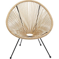 Thumbnail for Kare Design Acapulco Armchair, Natural, Indoor and Outdoor Chair in Retro Design, Garden Chair, Relaxing Chair for Balcony, Garden, Terrace, Black Steel Frame, 85x73x78 cm (H/W/D) on Sale