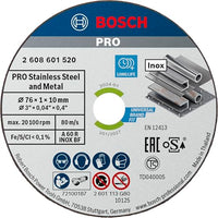Thumbnail for Bosch 5x PRO Stainless Steel and Metal Speed ​​Thin cutting disc for mini angle grinders and 10 mm bore (for steel, stainless steel, Ø 76 mm, Professional accessories for mini angle grinders) on sale