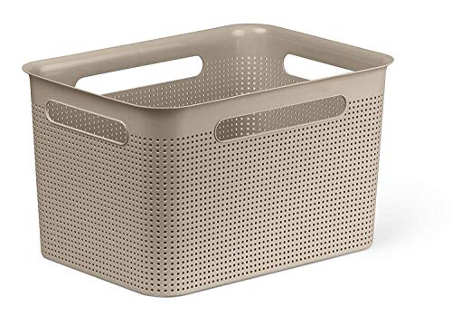 Rotho Brisen large storage box 16l with 4 handles, plastic (PP) BPA-free, cappuccino, 16l (36.0 x 26.2 x 21.1 cm) on sale