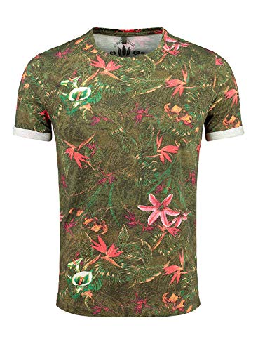 KEY LARGO Herren Jungles Round T-Shirt, Olive (1514), im Sale