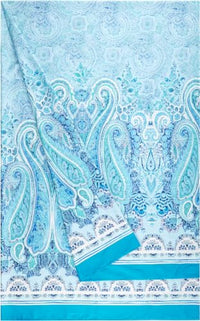 Thumbnail for Bassetti MERGELLINA foulard made of 100% cotton in Ocean Blue B1, dimensions: 180x270 cm - 9328415 on sale