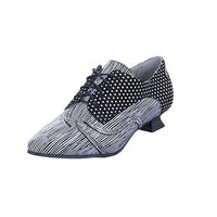 Thumbnail for Simen Damen Pumps 0887A Hochfrontpumps Schnürer Leder Schwarz Weiß, im Sale