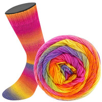Thumbnail for LANA GROSSA Meilenweit Color Mix | Merino wick yarn with color gradient for socks, machine washable | Hand knitting yarn made of 75% virgin wool & 25% polyamide | 100g wool for knitting & crocheting | 400m yarn