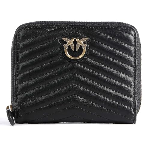 Pinko Women's Taylor Zip Around Sheep Nappa Travel Accessory Wallet, Black on Sale
