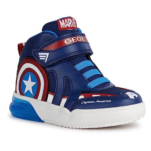Geox J GRAYJAY Boy Sneaker, Navy/RED, 31 EU on sale