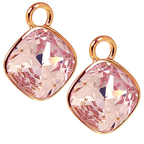 Rosegold Charm Anhänger 2 Stück 925 Sterling Silber Blau Markenkristalle NOBEL SCHMUCK im Sale