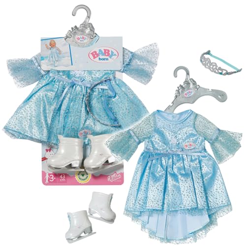 BABY born Eisprinzessin 43cm, Eisprinzessinen-Kleid mit Schlittschuhen und Tiara für 43 cm Puppen, 836095 Zapf Creation im Sale
