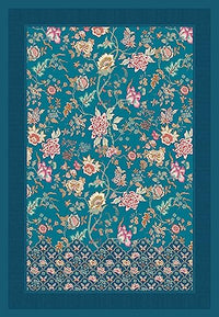 Thumbnail for Bassetti Vicenza Plaid made of 100% cotton in turquoise/petrol B1, dimensions: 135x190 cm - 9326027 on sale