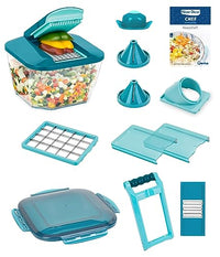 Thumbnail for Nicer Dicer Chef Professional Gemüseschneider manuell 15-tlg, Gemüsehobel mit 5.2 L Behälter Deckel, Zerkleiner Küchenhelfer für Würfel Stifte Scheiben Streifen Juliettis, einfache Reinigung im Sale