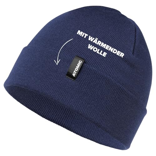 Atomic Unisex Alps Rolled Cuff Beanie Winter-Hut, Dark Blue, Einheitsgröße EU im Sale