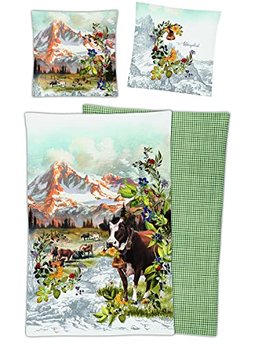 Irisette Mako-Satin Bettwäsche Magic 8843-D90 Multi Digitaldruck Wendeoptik 135 x 200 cm im Sale