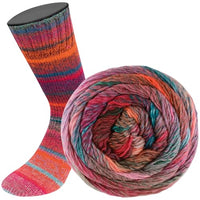 Thumbnail for Lana Grossa MEILENWEIT 100g Rainbow 6403 - Graphite grey/coral/red/fuchsia/turquoise/dark red/grey/pink/bottle green/raspberry on sale