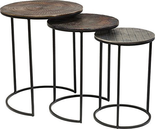 Kare Design Electra (3/Set) Beistelltisch, Aluminum, 48 x 48 x 59 cm im Sale
