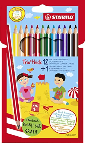 STABILO DreikantBuntstifte Trio dick, 12+1 PromoEtui im Sale