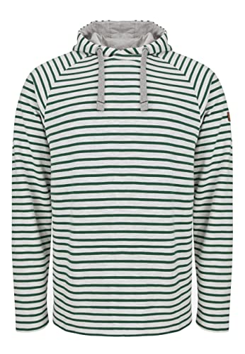 ELKLINE Herren Hoodie Memo | Streifen Kapuzenpullover 1031096, Farbe:White-mossgreen, im Sale