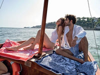 Thumbnail for Bassetti CAPODIMONTE beach towel made of 100% cotton in blue B1, dimensions: 90x180 cm - 9329076