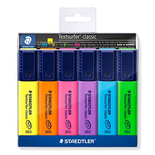 STAEDTLER 364 WP6 Textmarker Textsurfer classic, nachfüllbar, Etui mit 6 Stück, sortiert im Sale