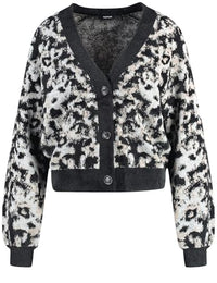 Thumbnail for Taifun Damen Kuschelige Strickjacke Langarm, Strickbündchen Gemustert Offwhite Gemustert 42 im Sale