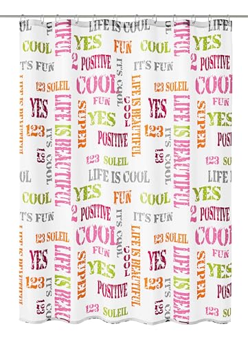 Kleine Wolke Duschvorhang Script, 180 x 200 cm, Multicolor im Sale