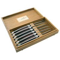 Thumbnail for LAGUIOLE - Set mit 6 Fleischmessern - Edelstahl, Palisandergriff - Perfekte Kante - Zum Geben oder Danken dank der schönen Geschenkbox - Messer für Fleisch, Geflügel, etc. im Sale