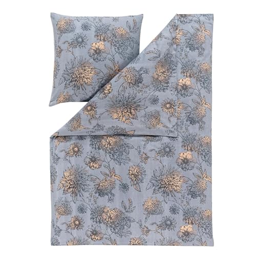 ESTELLA fine flannel bed linen Luserna smoke 1 duvet cover 155 x 220 cm + 1 pillowcase 80 x 80 cm on sale